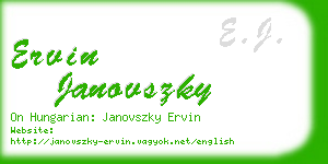 ervin janovszky business card